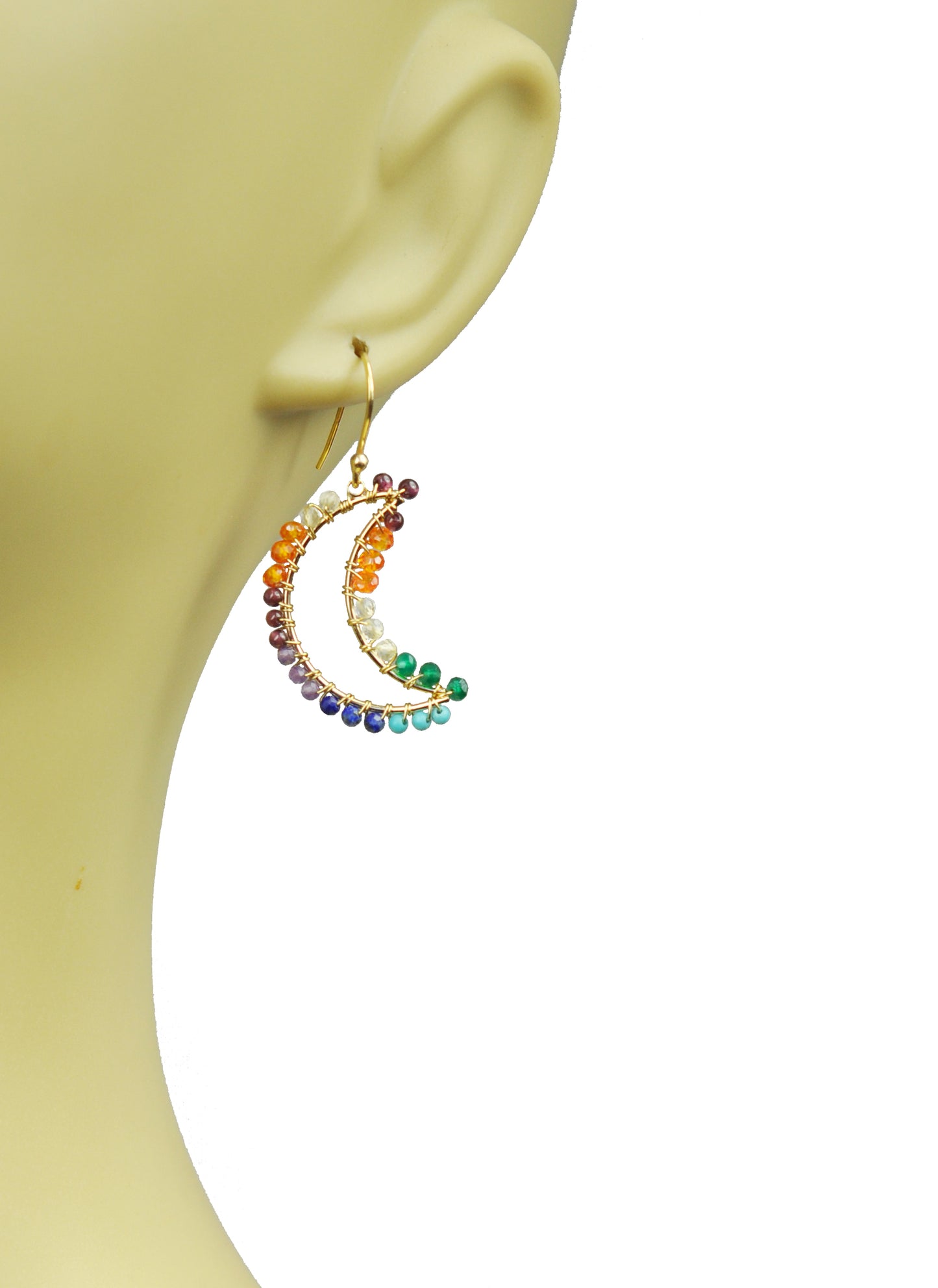 Chakra Crecent Moon Earrings image 2