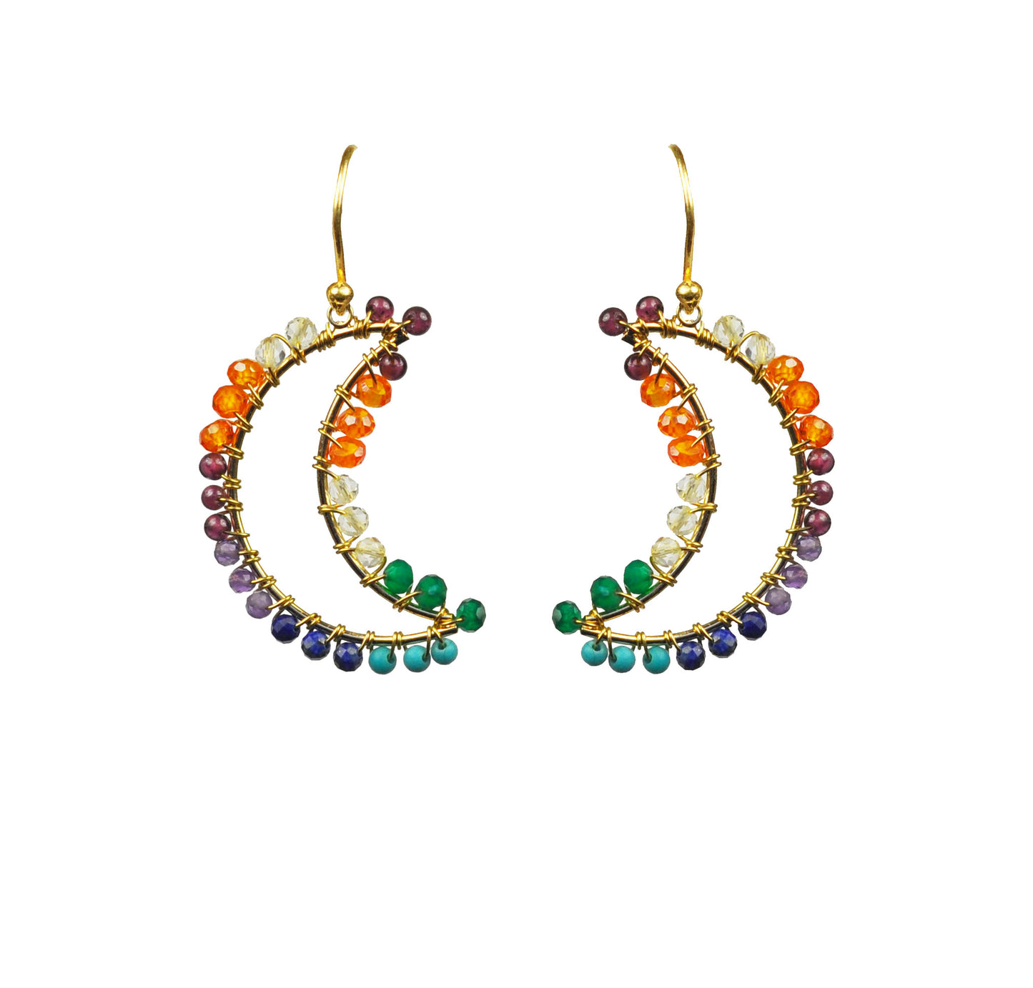 Chakra Crecent Moon Earrings image 0