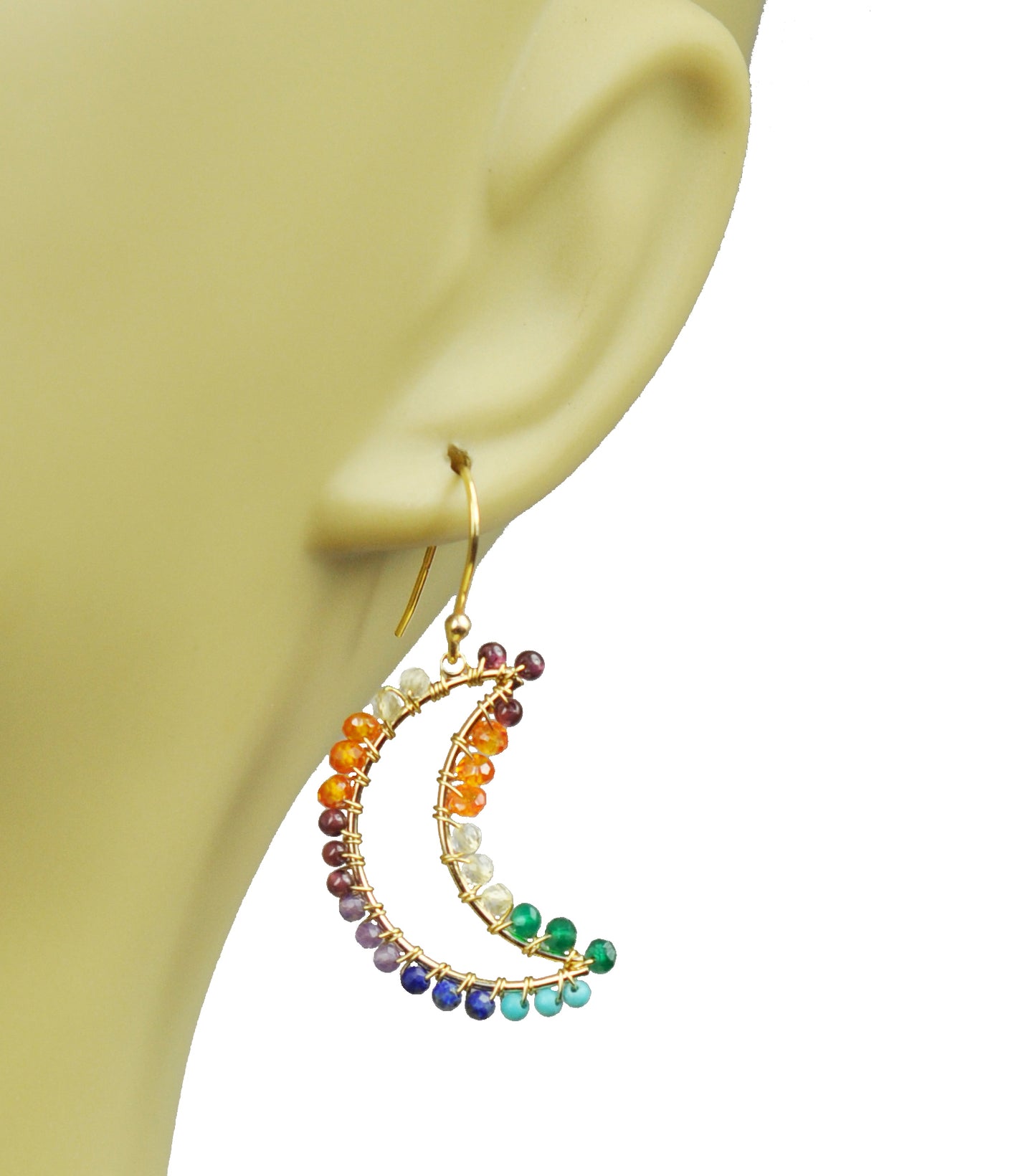 Chakra Crecent Moon Earrings image 1