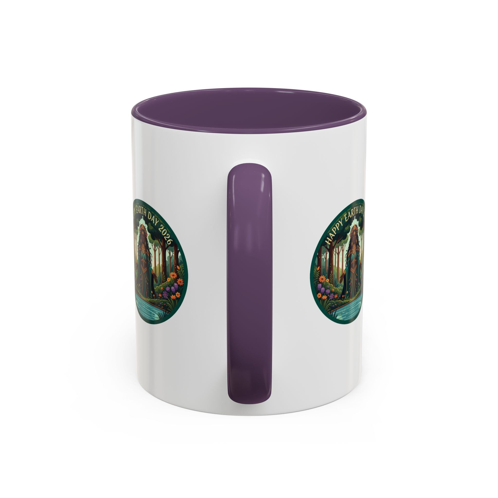 Earth Day Goddess Accent Mug | Floral Forest Illustration