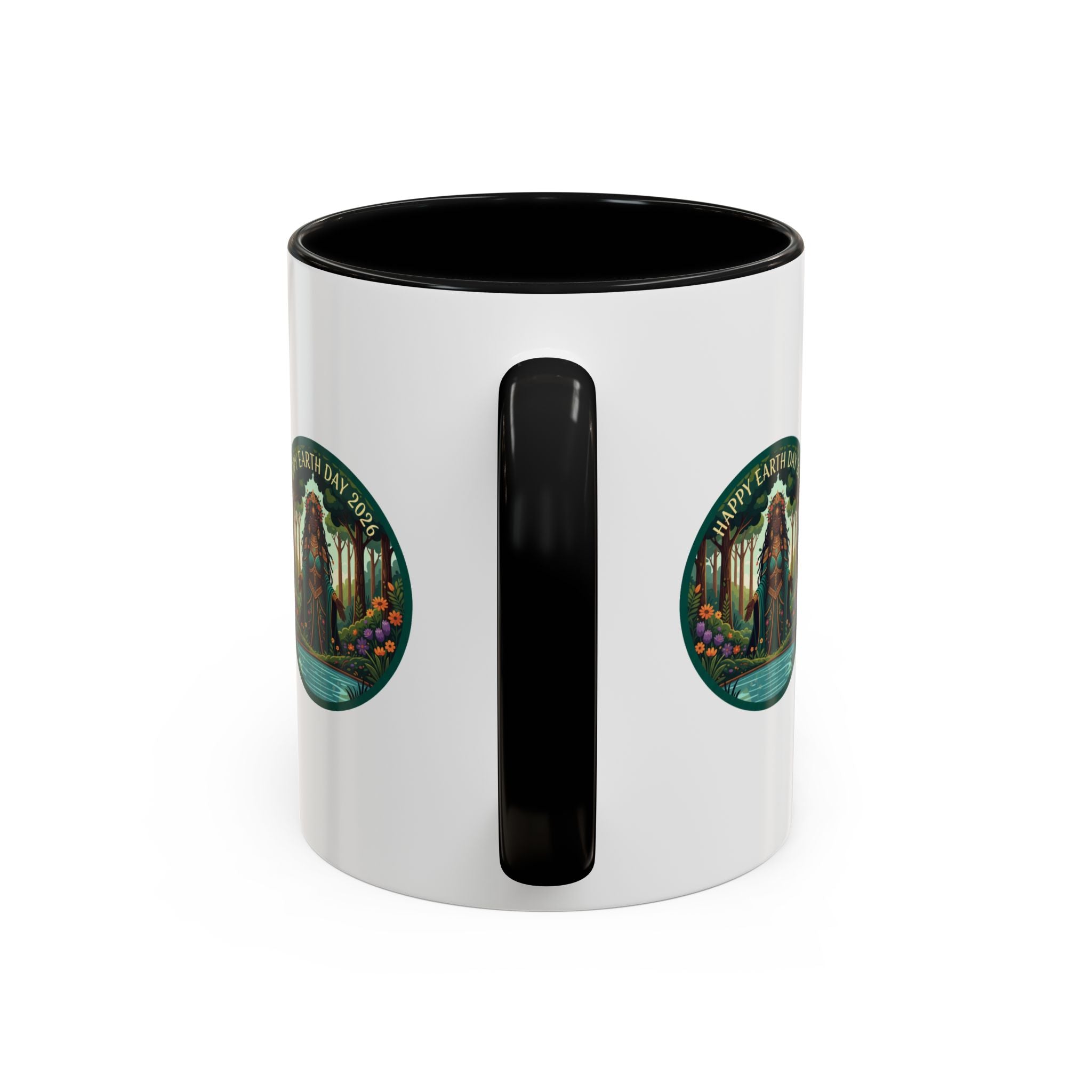 Earth Day Goddess Accent Mug | Floral Forest Illustration
