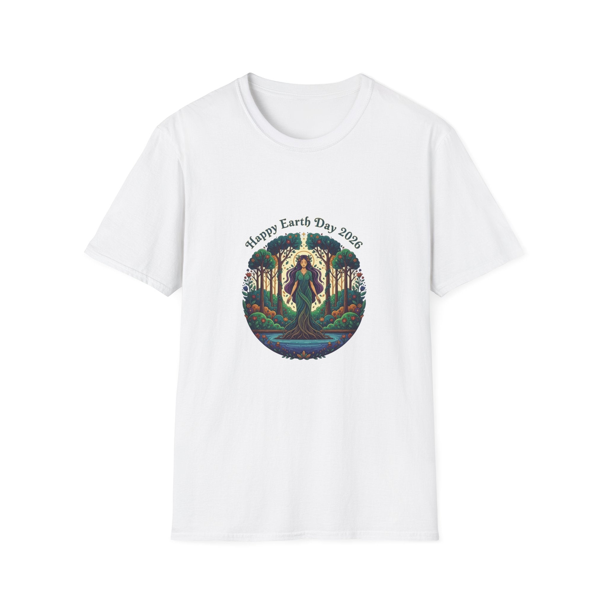 Happy Earth Day 2026 Nature Goddess T-Shirt | Earth Day Illustration