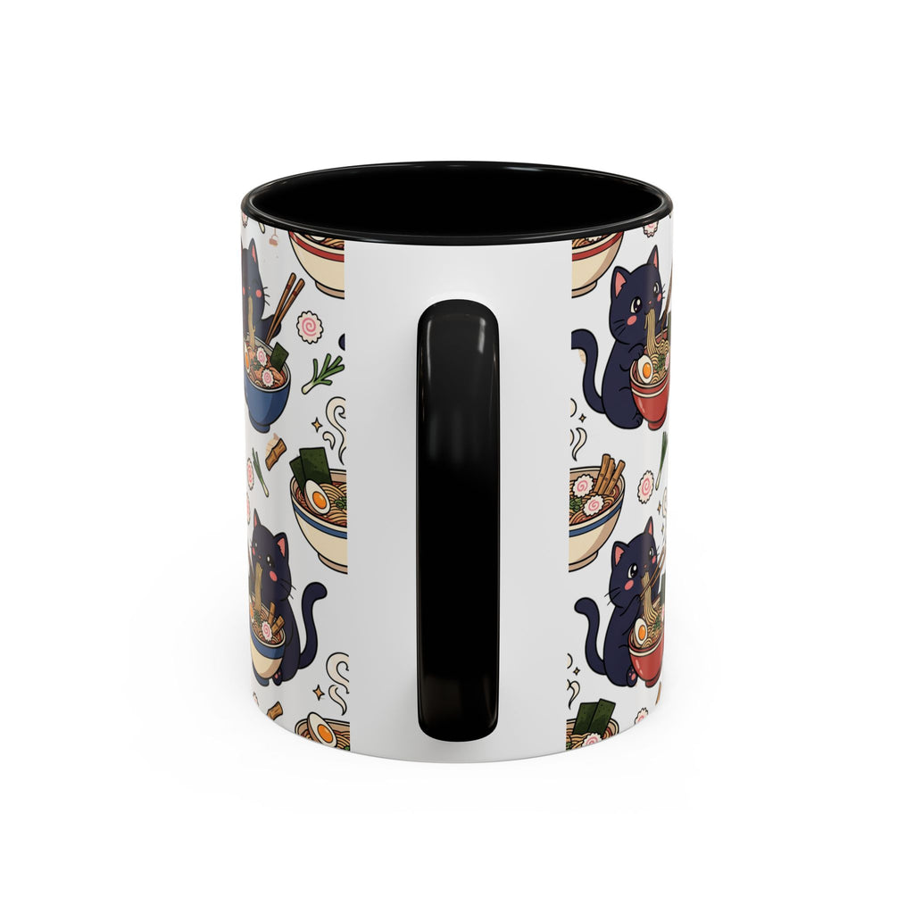 Kawaii Black Cat Ramen Mug | Accent Coffee Mug