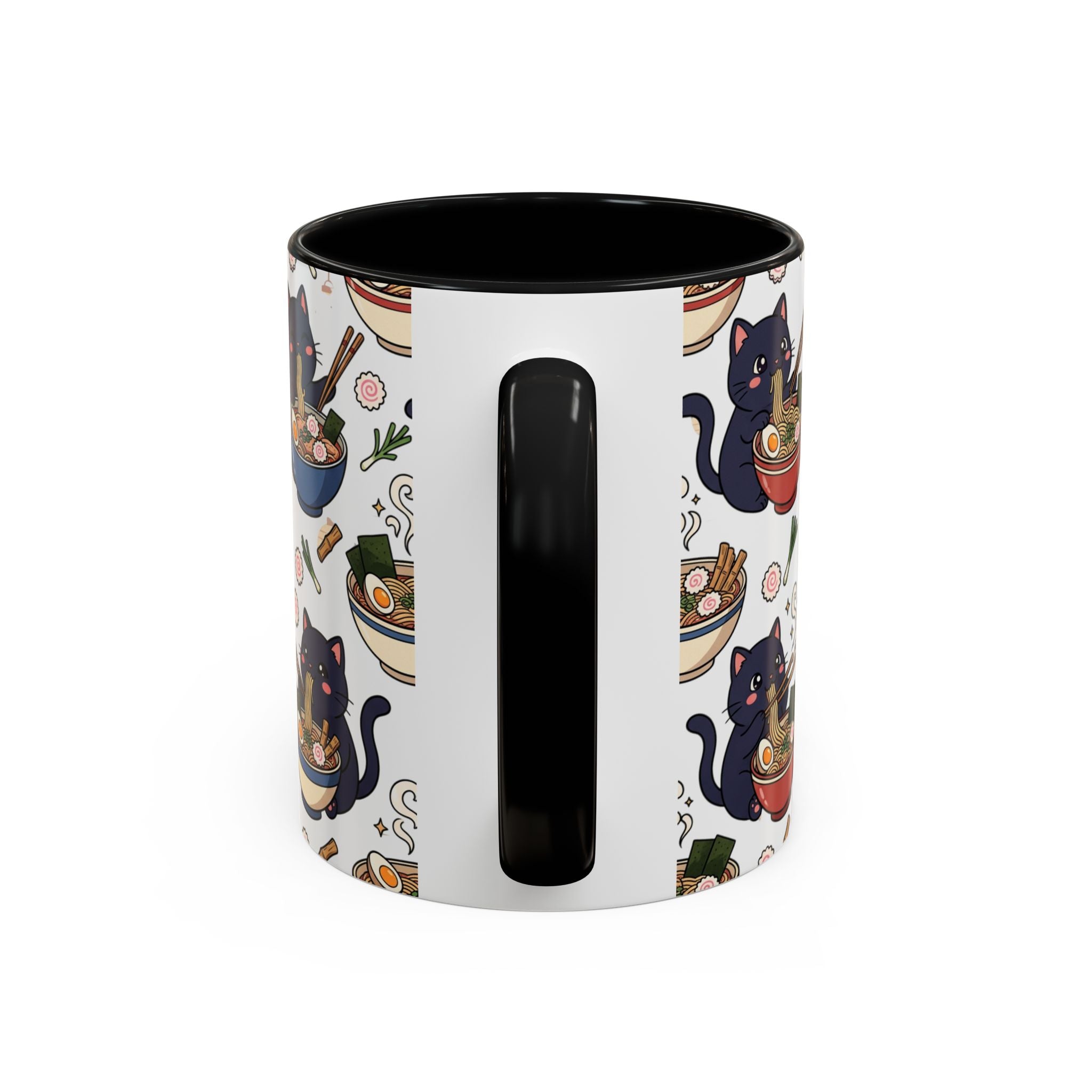 Kawaii Black Cat Ramen Mug | Accent Coffee Mug