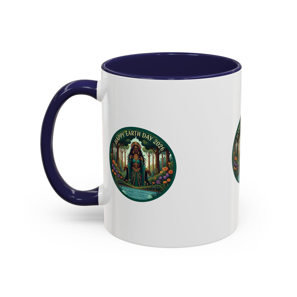 Earth Day Goddess Accent Mug | Floral Forest Illustration
