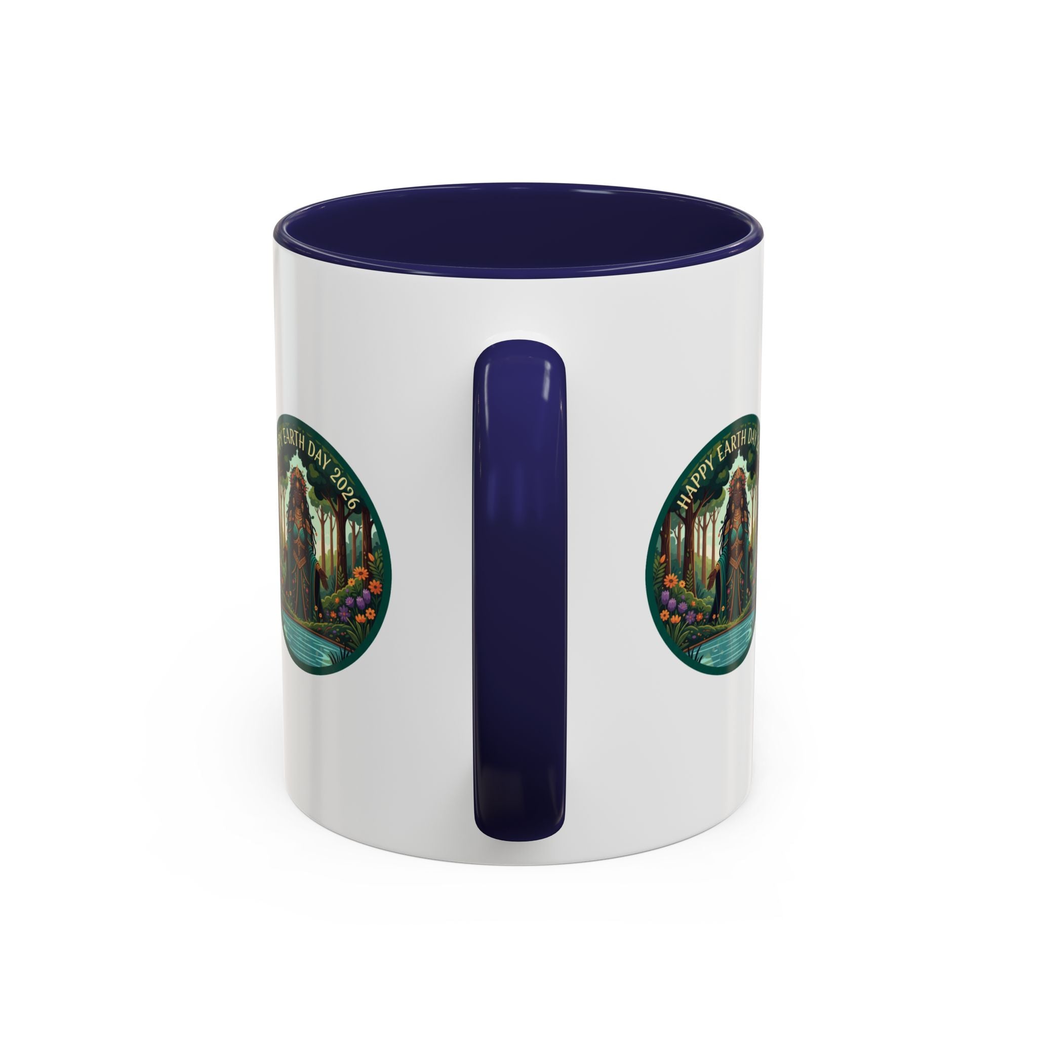 Earth Day Goddess Accent Mug | Floral Forest Illustration
