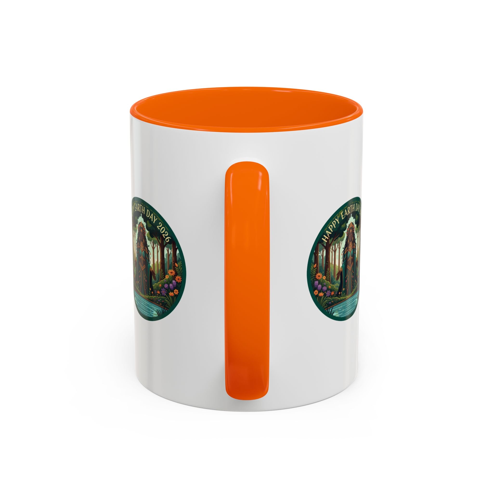 Earth Day Goddess Accent Mug | Floral Forest Illustration