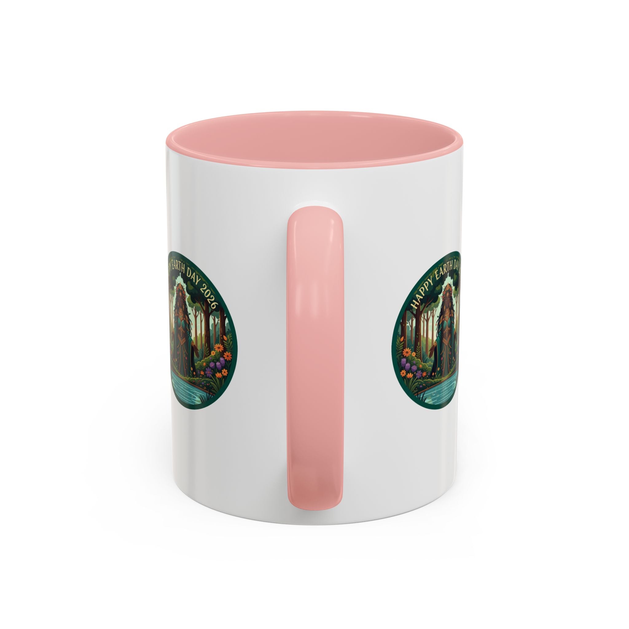 Earth Day Goddess Accent Mug | Floral Forest Illustration
