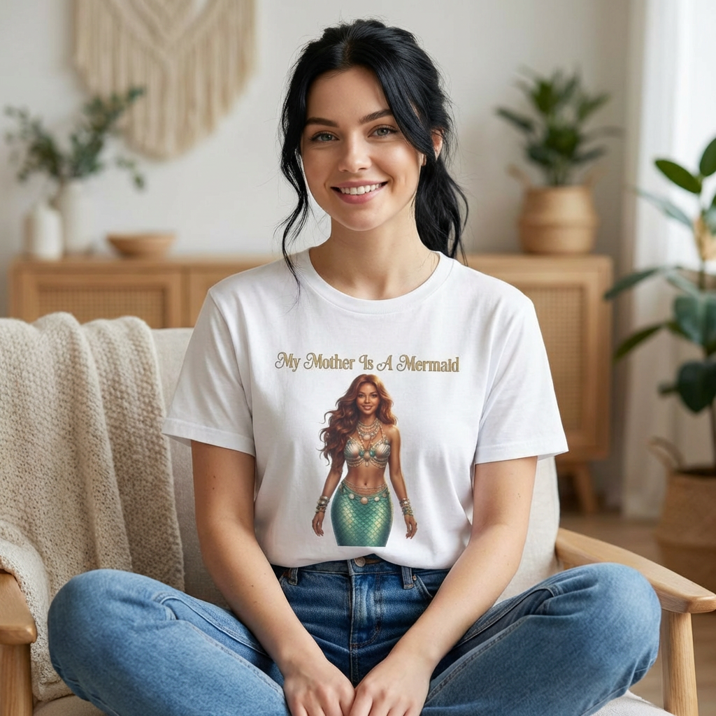 My Mother Is A Mermaid T-Shirt | Mermaid Mom Illustration, Sea Theme