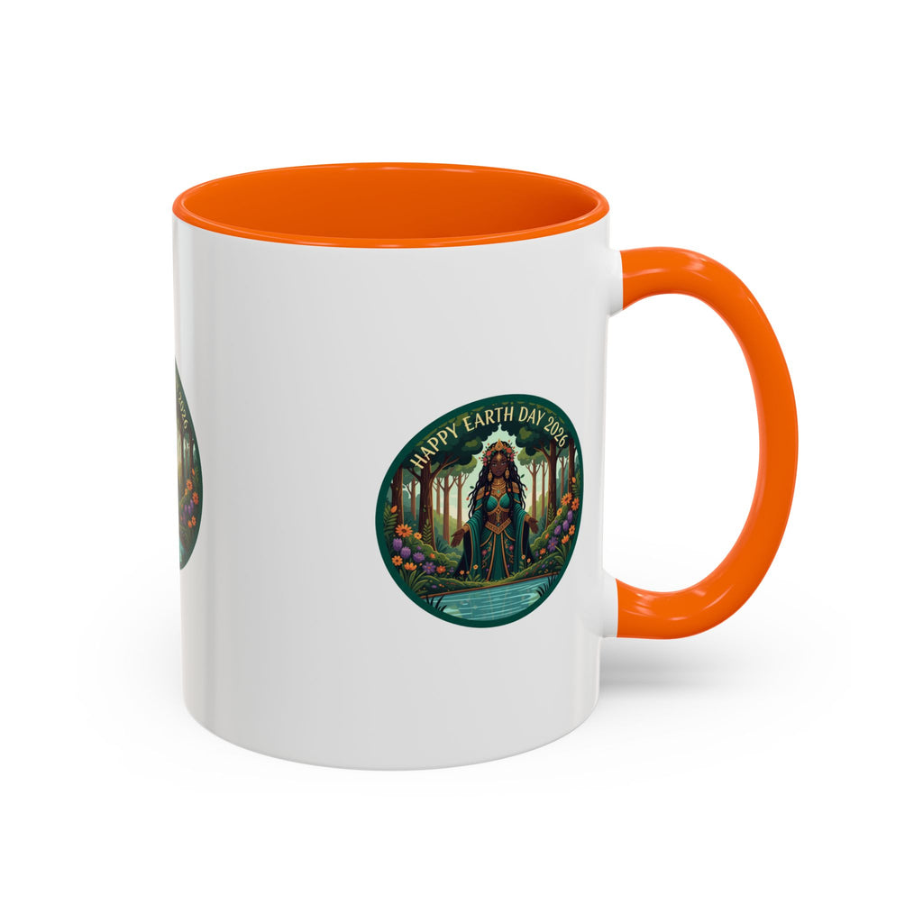 Earth Day Goddess Accent Mug | Floral Forest Illustration