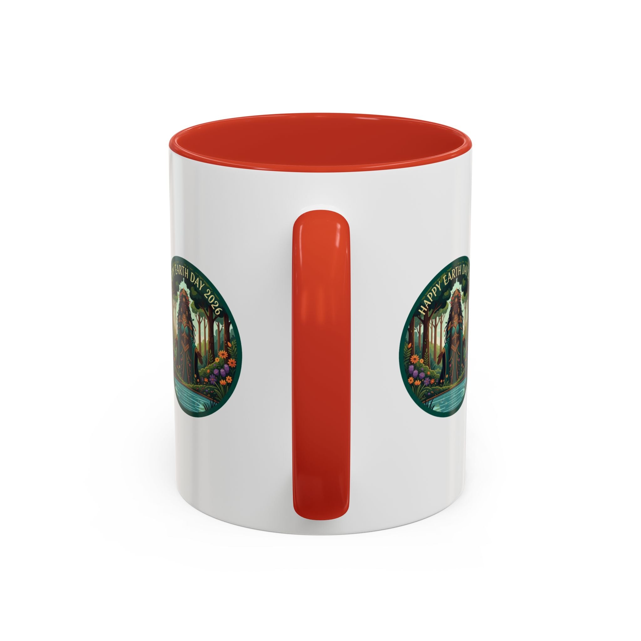 Earth Day Goddess Accent Mug | Floral Forest Illustration