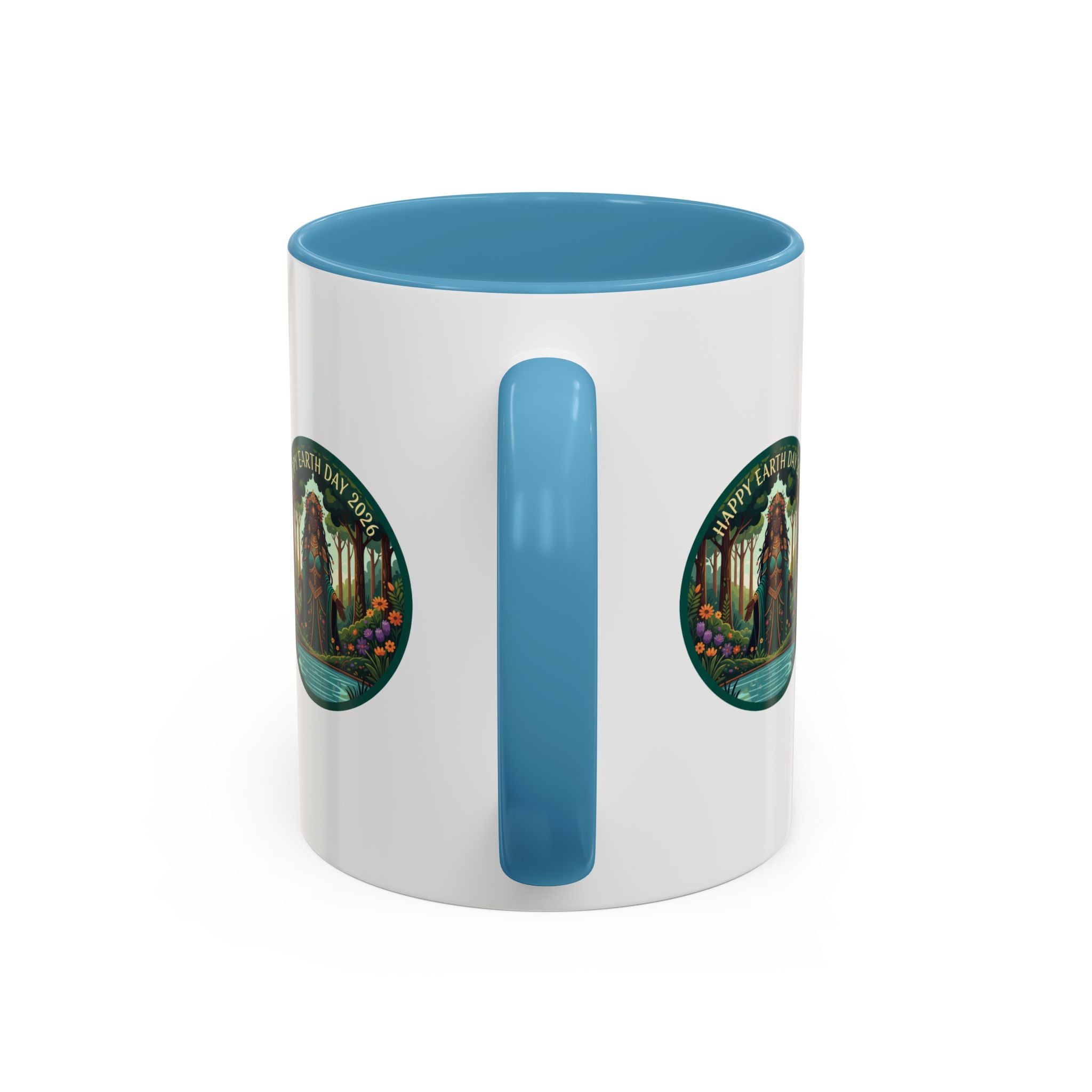 Earth Day Goddess Accent Mug | Floral Forest Illustration