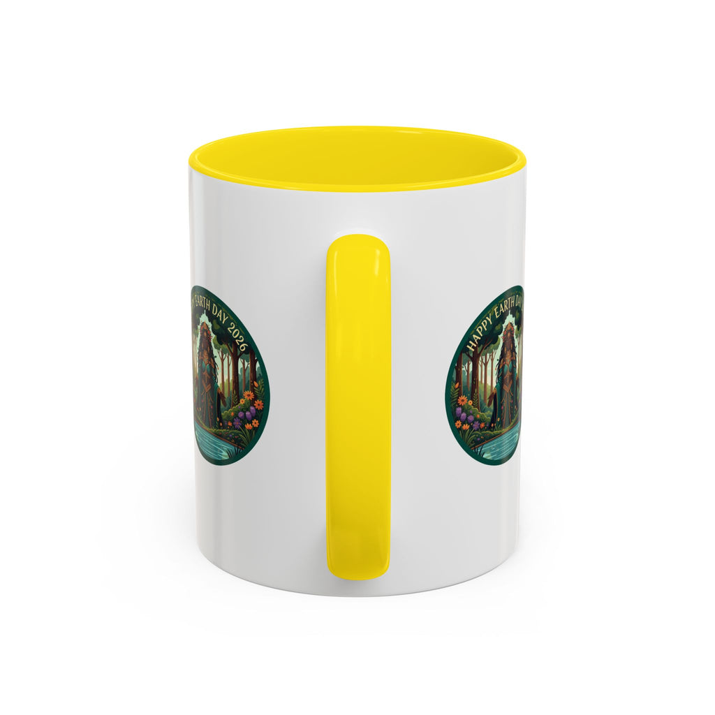 Earth Day Goddess Accent Mug | Floral Forest Illustration