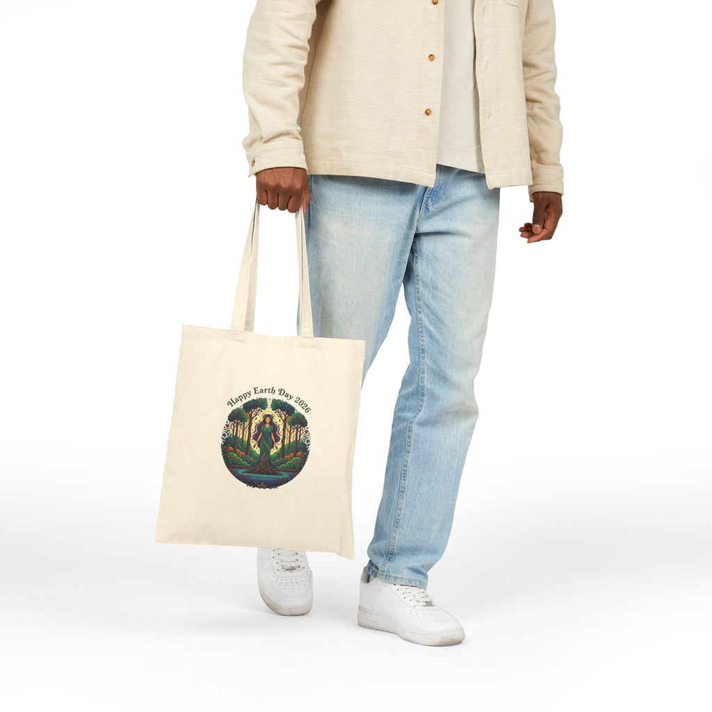 Earth Day 2026 Goddess Illustration Tote Bag | Eco Nature Canvas