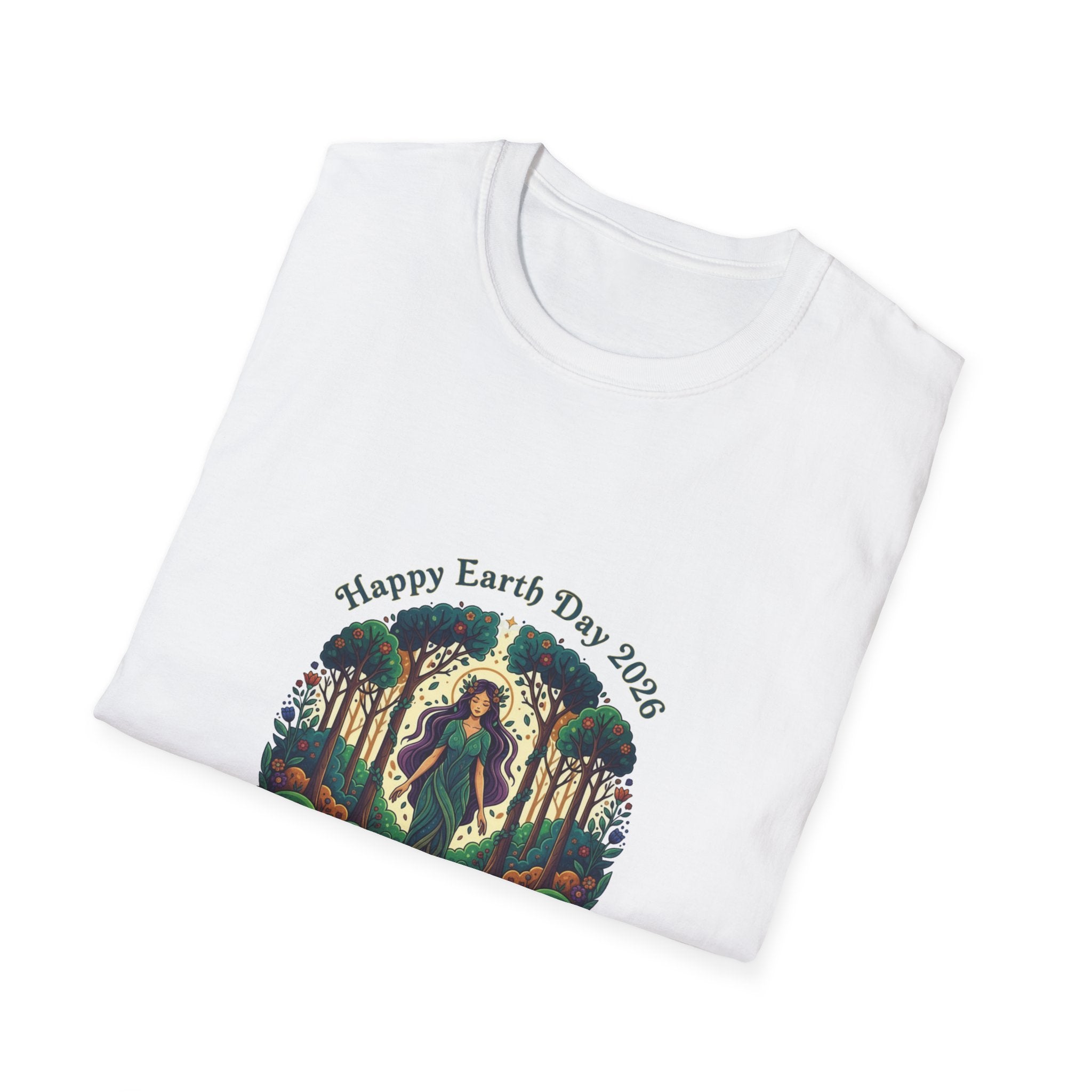 Happy Earth Day 2026 Nature Goddess T-Shirt | Earth Day Illustration