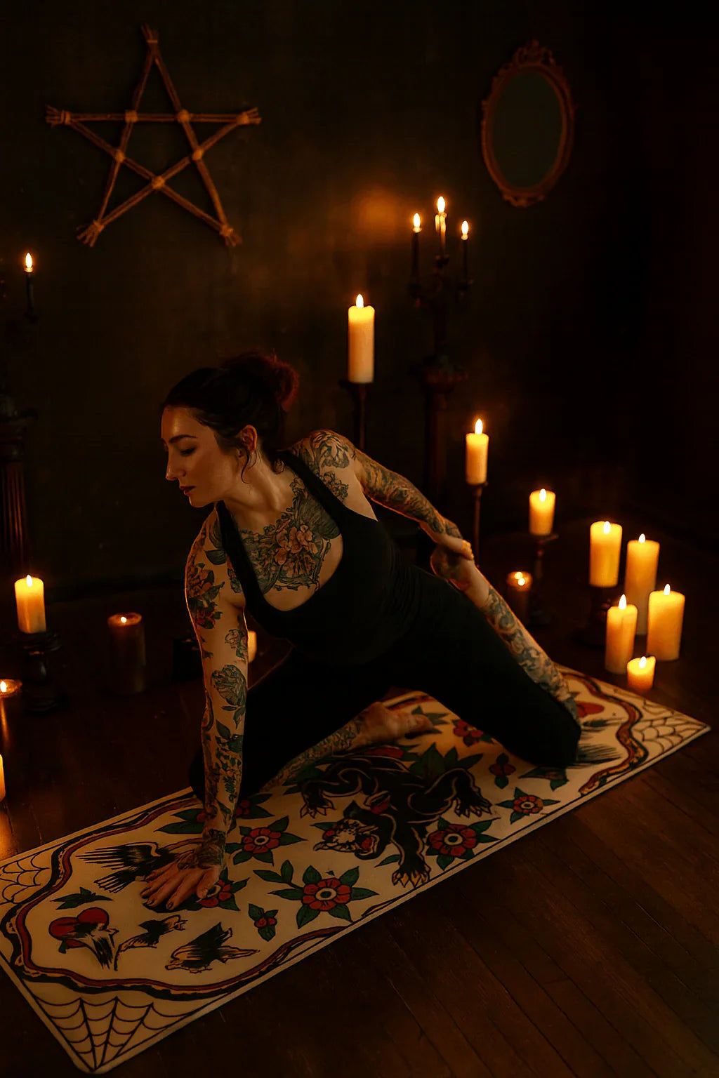 Nine Lives, Zero Slips — Black Cat Yoga Mat (3mm) | Yune Yoga