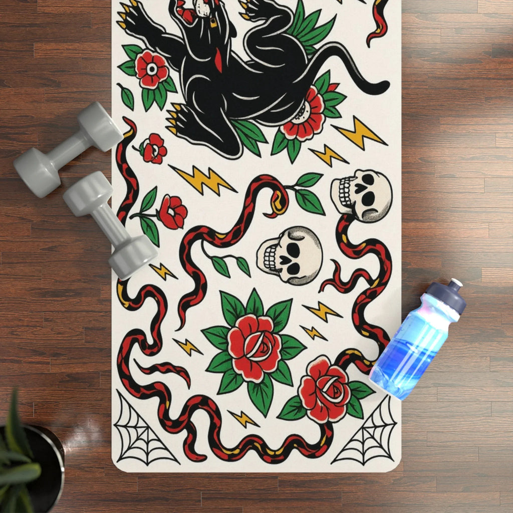 Nine Lives, Zero Slips — Black Cat Yoga Mat (3mm) | Yune Yoga